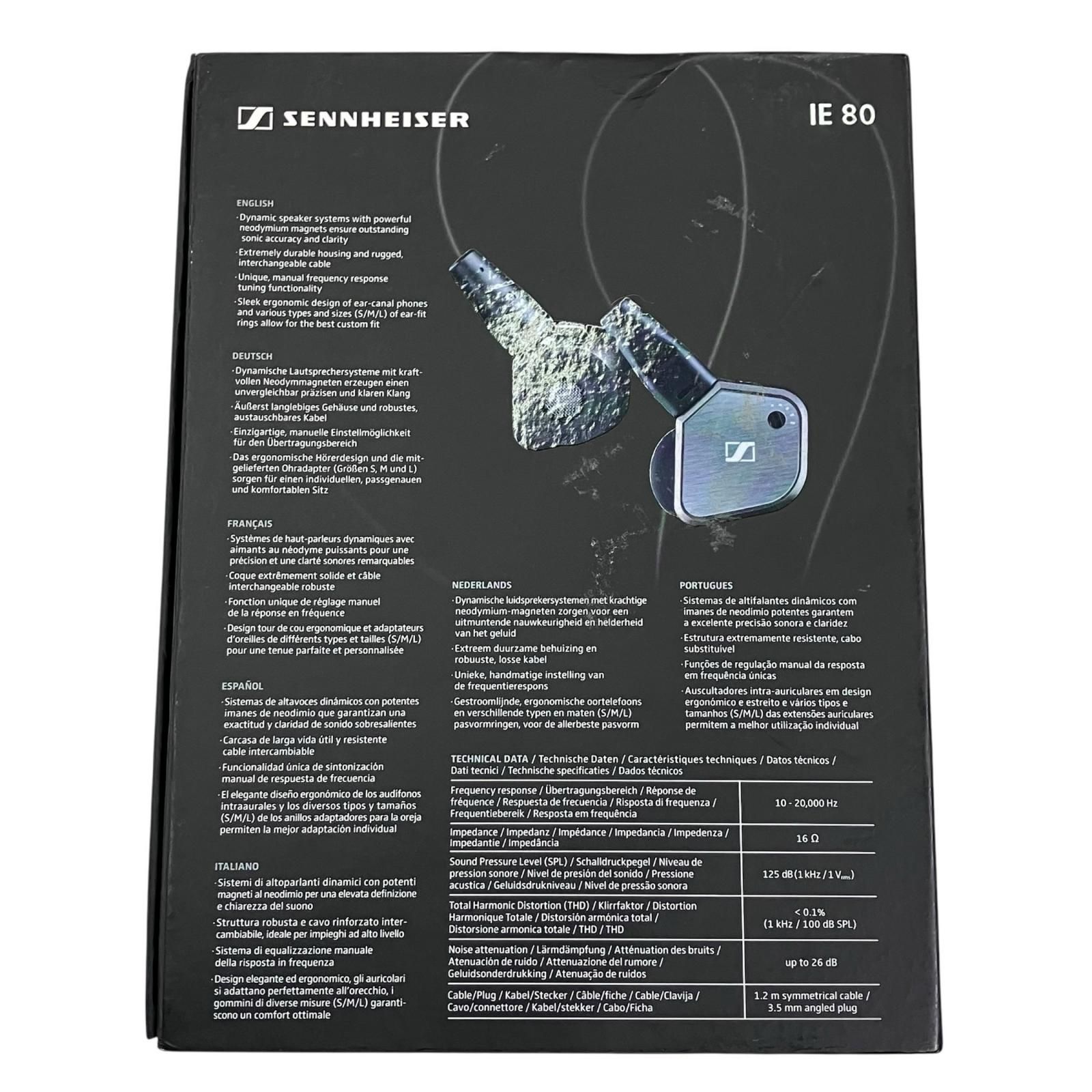 186000 動作確認済み Sennheiser ゼンハイザー 有線イヤホン IE80
