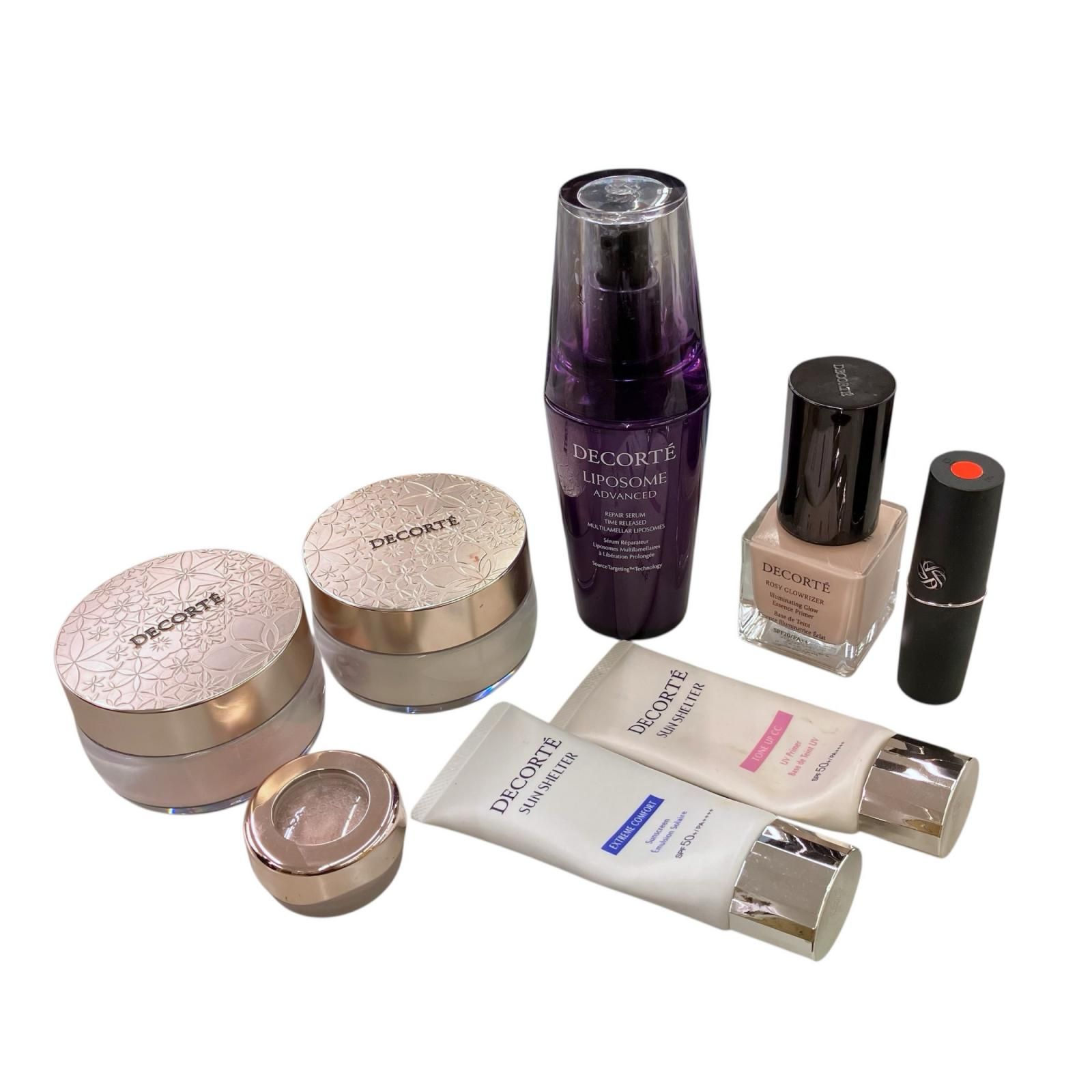 186005 COSMEDECORTE コスメデコルテ フェイスパウダー 化粧下地 アイシャドウ リップ 美容液 8点まとめ売り