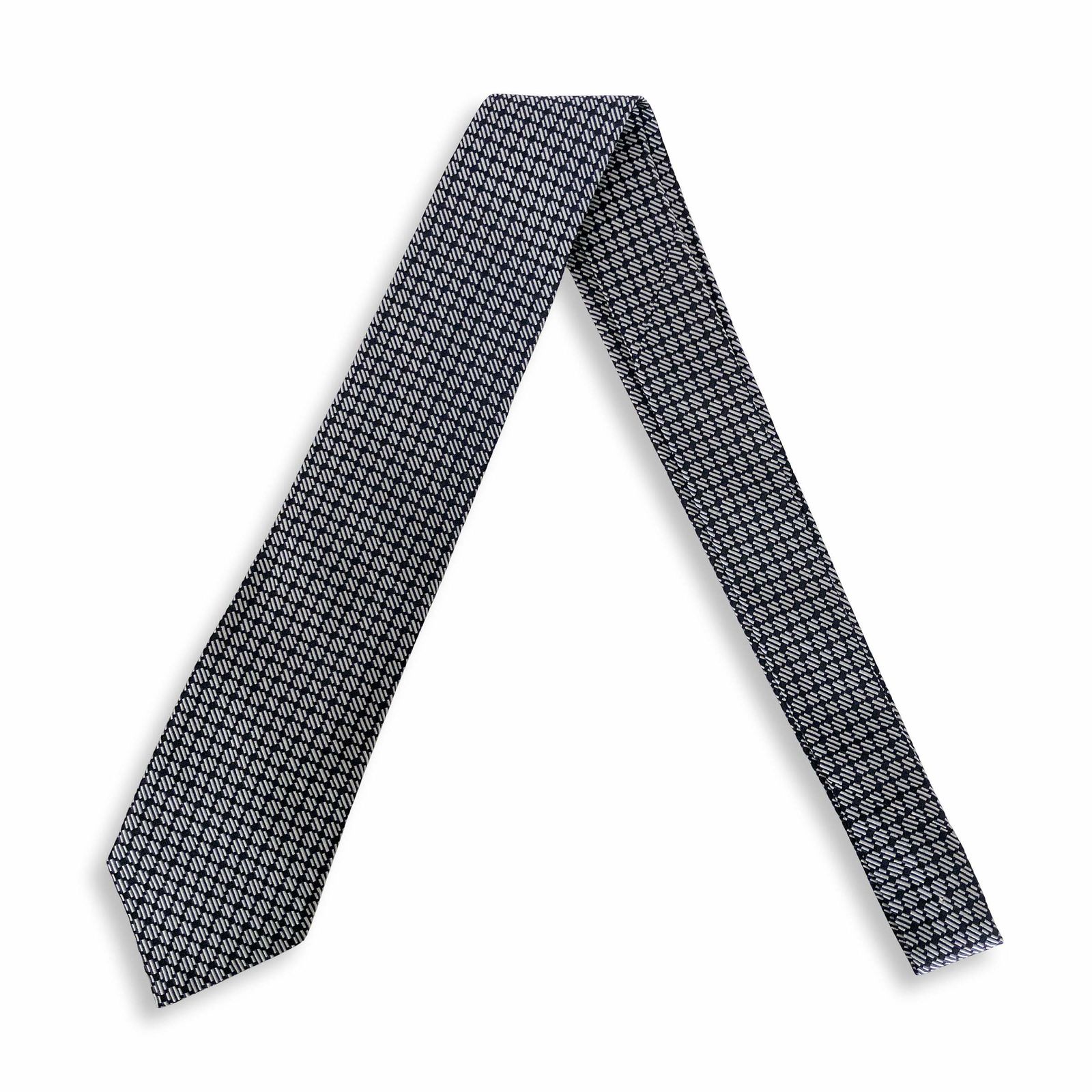 GIORGIO ARMANI ジョルジオ アルマーニ 幾何学 総柄 ネクタイ ブラック