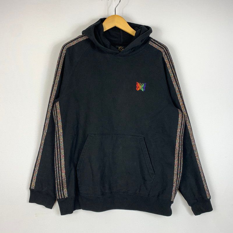 【中古品】 NEEDLES ニードルス × STUDIOUS ステュディオス 別注 コラボ SIDELINE GLITTER PULLOVER HOODIE MR450 ラメ プルオーバー フーディ パーカー 【140-260611-yo-06-tei】