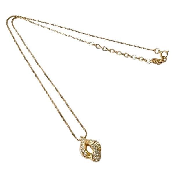 Christian Dior ネックレス ゴールド系 メタル ラインストーン レディース 美品