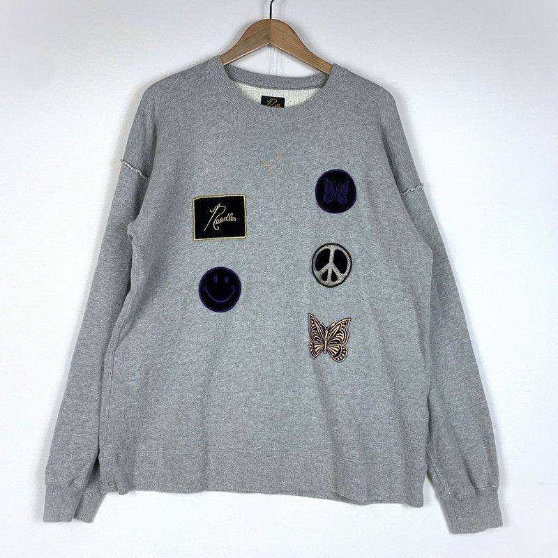 【中古品】 NEEDLES ニードルス × STUDIOUS ステュディオス 別注 コラボ 5ICONS PATCH SWEAT PO LQ378 アイコインズ パッチ スウェット 長袖 トップス トレーナー 【140-260611-yo-09-tei】