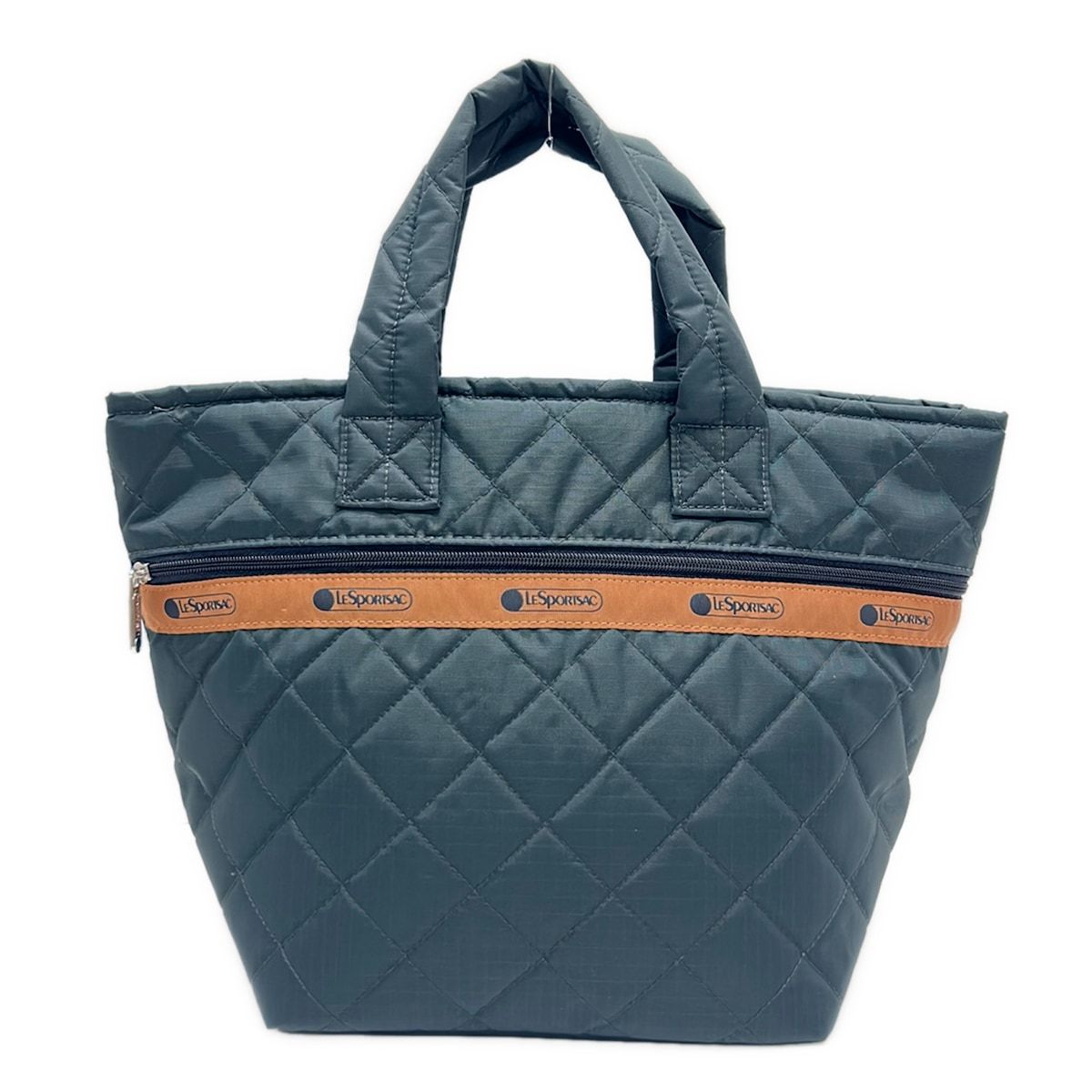 LESPORTSAC(レスポートサック) ハンドバッグ - ダークネイビー×ライトブラウン キルティング