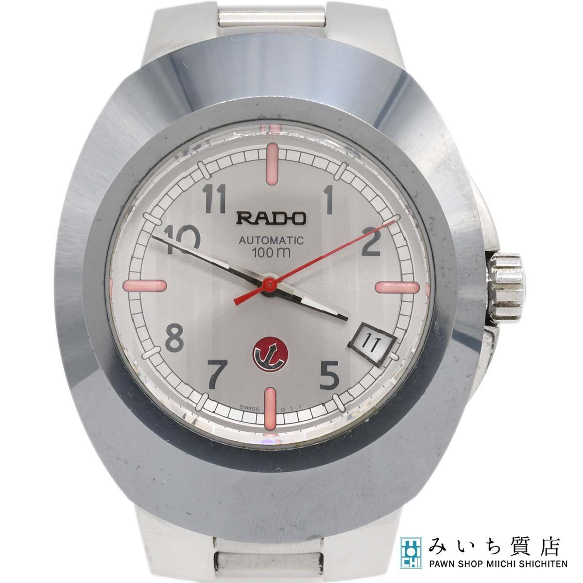 稼働 腕時計 RADO ラドー DIASTAR ダイヤスター 658.0637.3 自動巻き デイト シルバー色文字盤 H22804