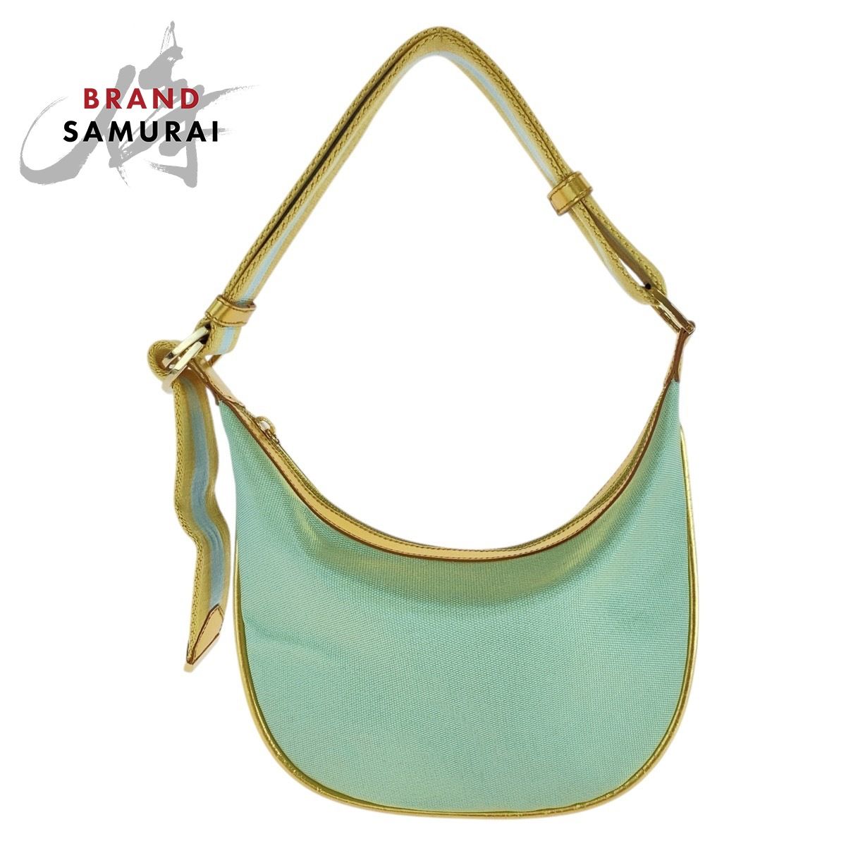 美品 GUCCI グッチ シェリーライン グリーン ゴールド キャンバス 001 4186 ホーボー ショルダーバッグ レディース 603105【中古】