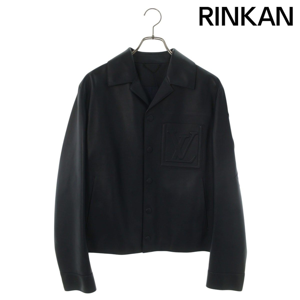 ルイヴィトン 24AW RM242MH TV8 HRL27W LVエンボスロゴポケットレザーブルゾン メンズ 44