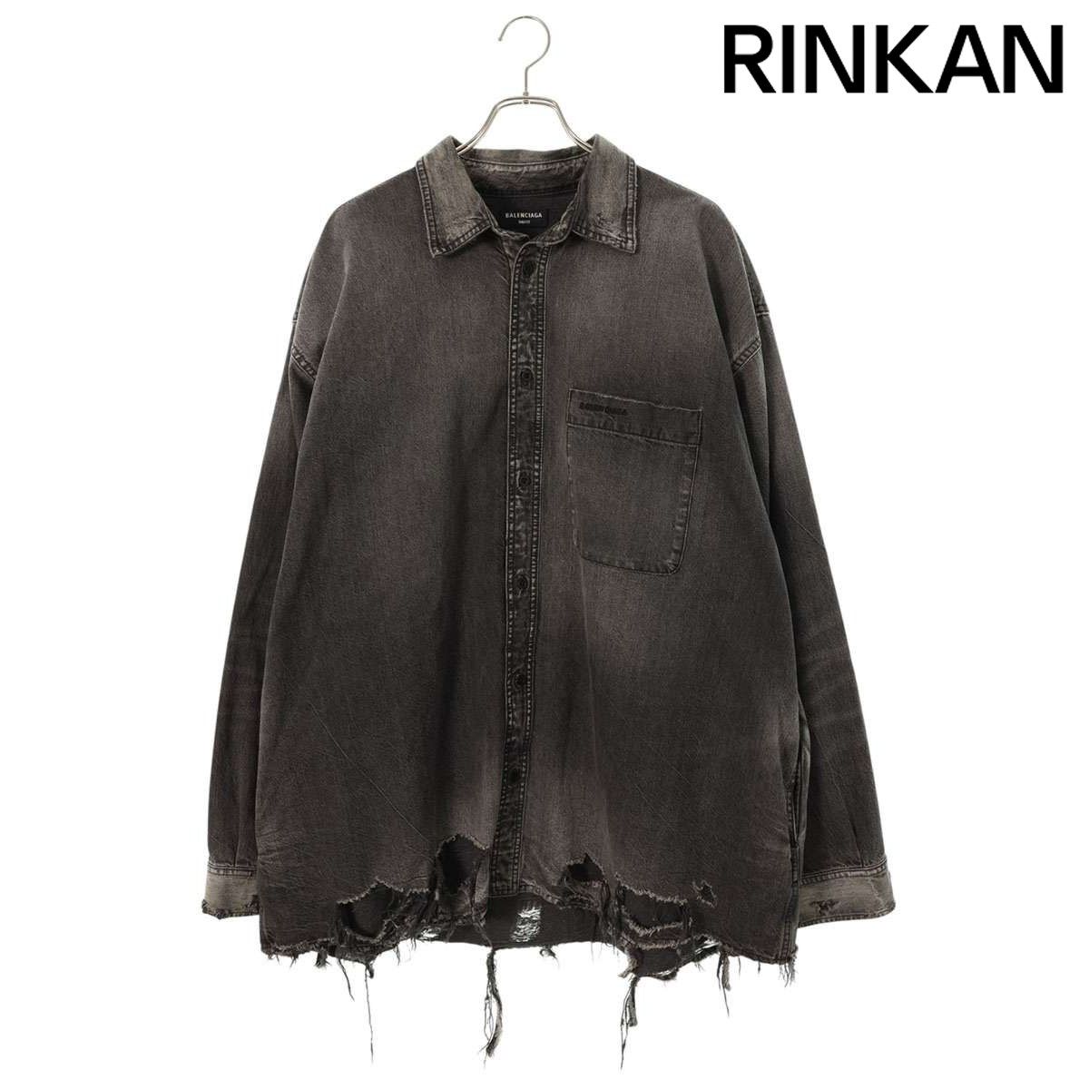 ラフシモンズ 18SS 181-248-10032 DENIM EASY FIT SHIRT ロゴパッチ