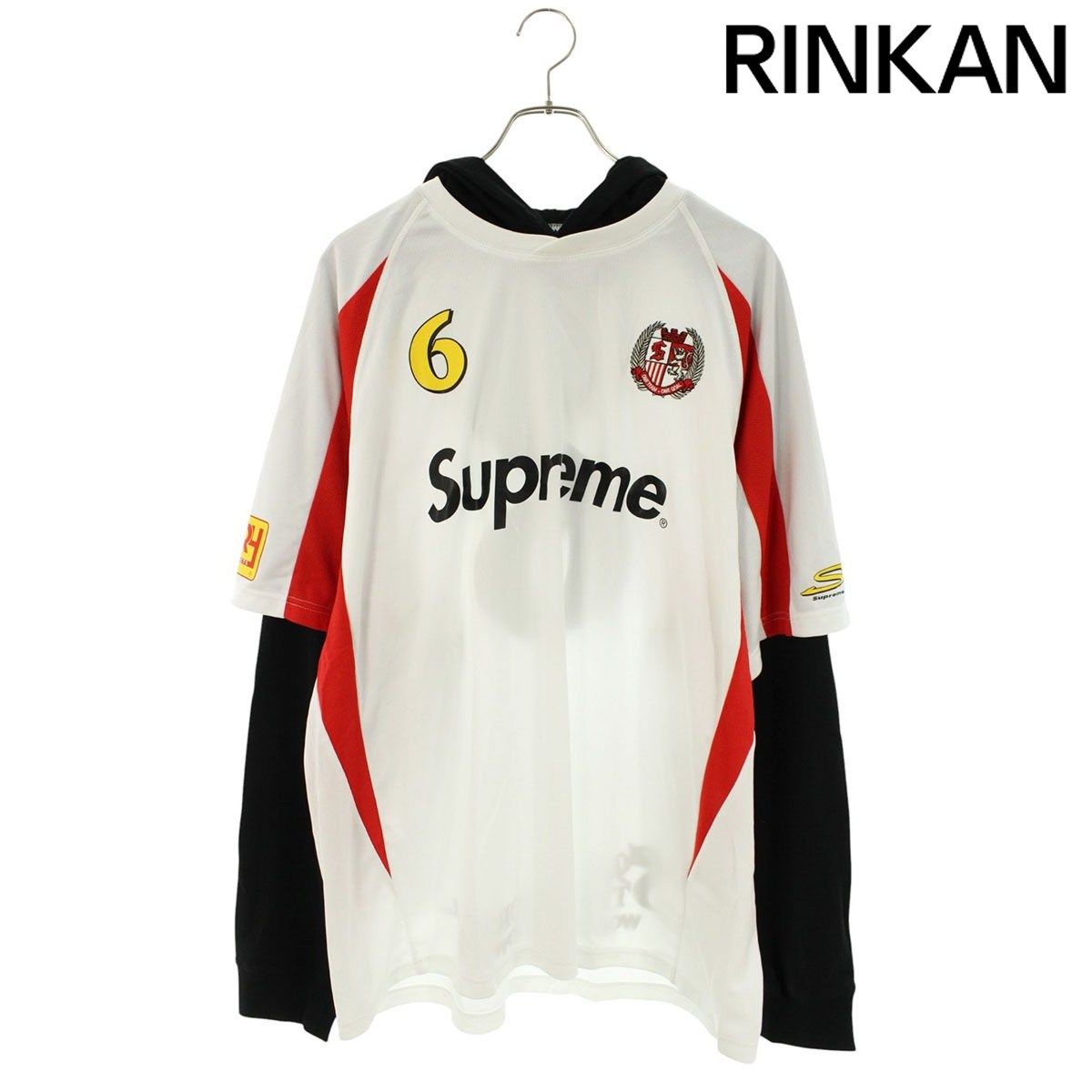 シュプリーム 23AW Hooded Soccer Jersey フーデッドサッカージャージー長袖カットソー メンズ XL
