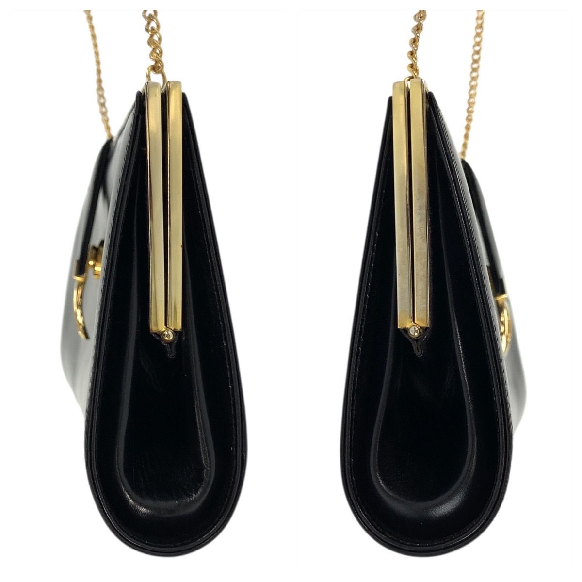 美品 GUCCI グッチ ヴィンテージ オールドグッチ ブラック 黒 ゴールド 
