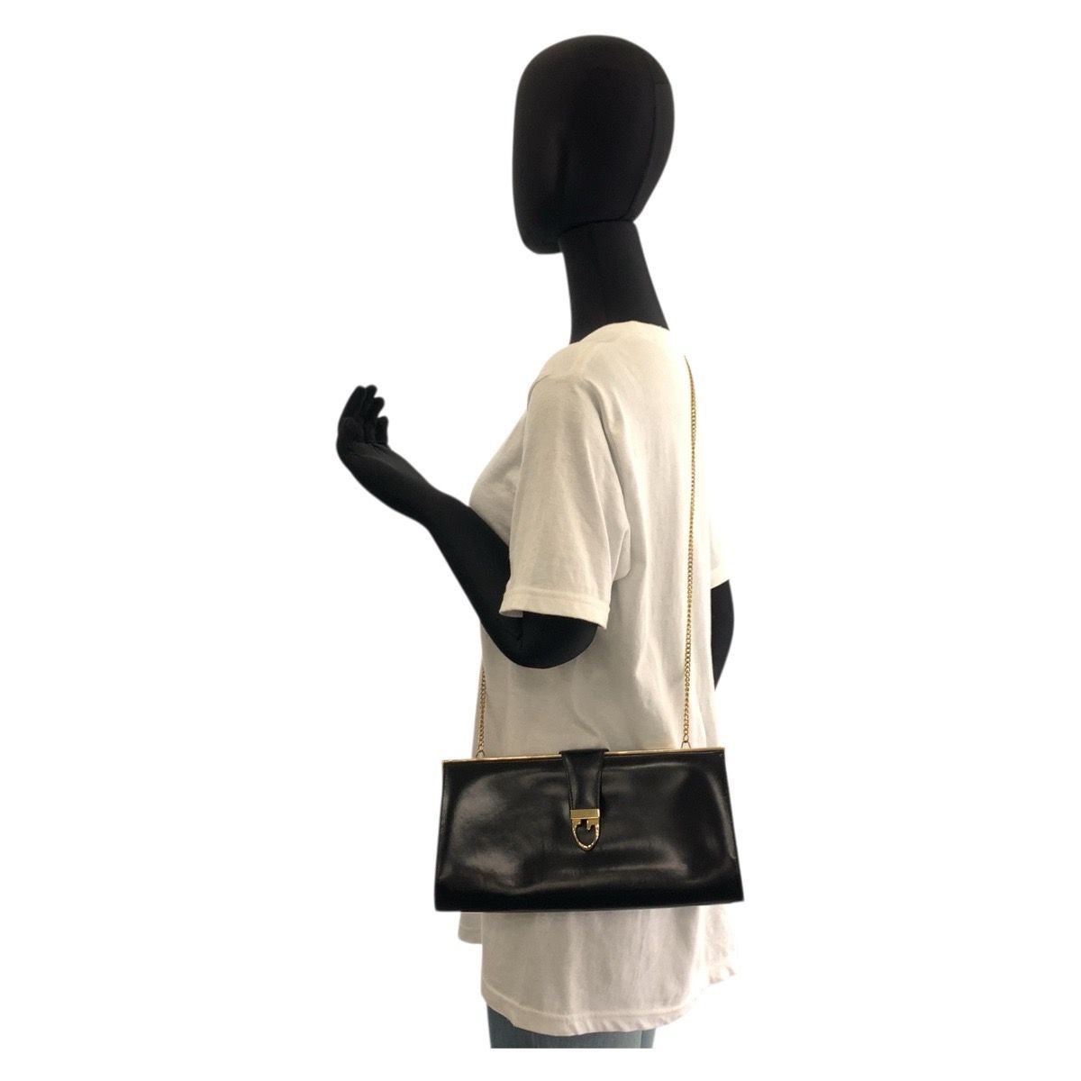 美品 GUCCI グッチ ヴィンテージ オールドグッチ ブラック 黒 ゴールド 