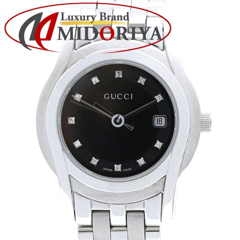 GUCCI グッチ Gクラス 11Pダイヤモンド YA055504 5500L 【電池交換済】【中古】腕時計 レディース ステンレススチール /40448