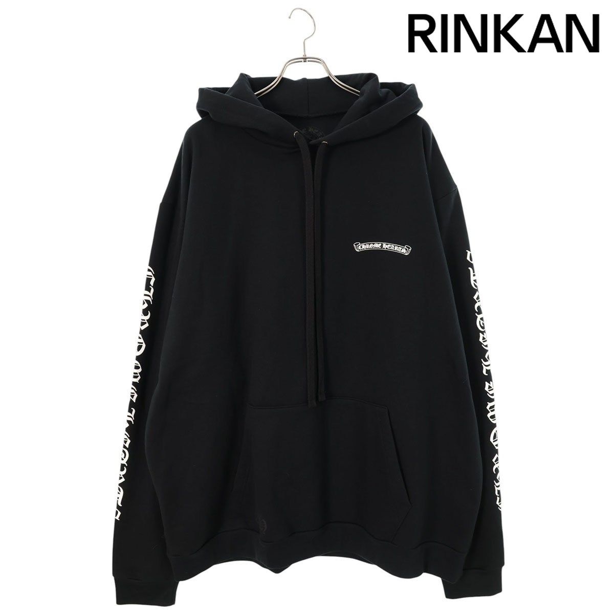 クロムハーツ SWTSHRT HD PLVR/プルオーバーパーカー 袖英字ロゴバックスクロールラベルプリントパーカー メンズ XXL