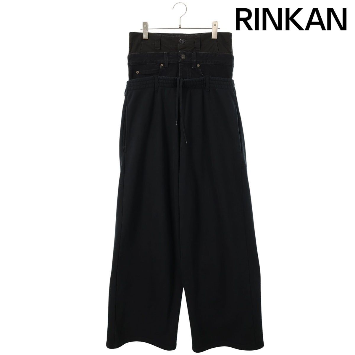 バレンシアガ 24AW 808816 TNVI7 トリプルレイヤードデニムウエストスウェットロングパンツ メンズ S