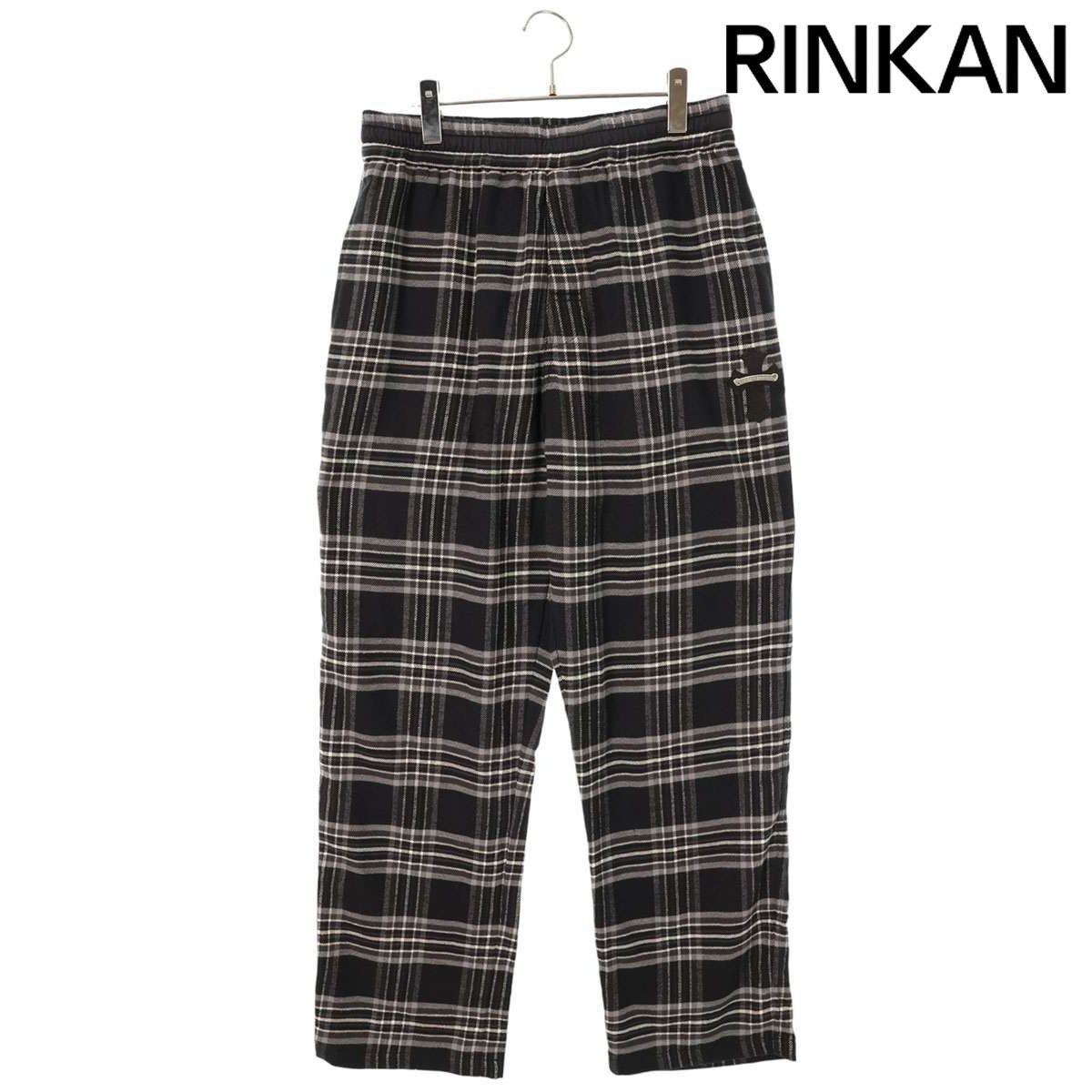 クロムハーツ Cross Leather Patch After School Flannel Check Pants クロスパッチ付チェック柄ロングパンツ メンズ M 325,269円
