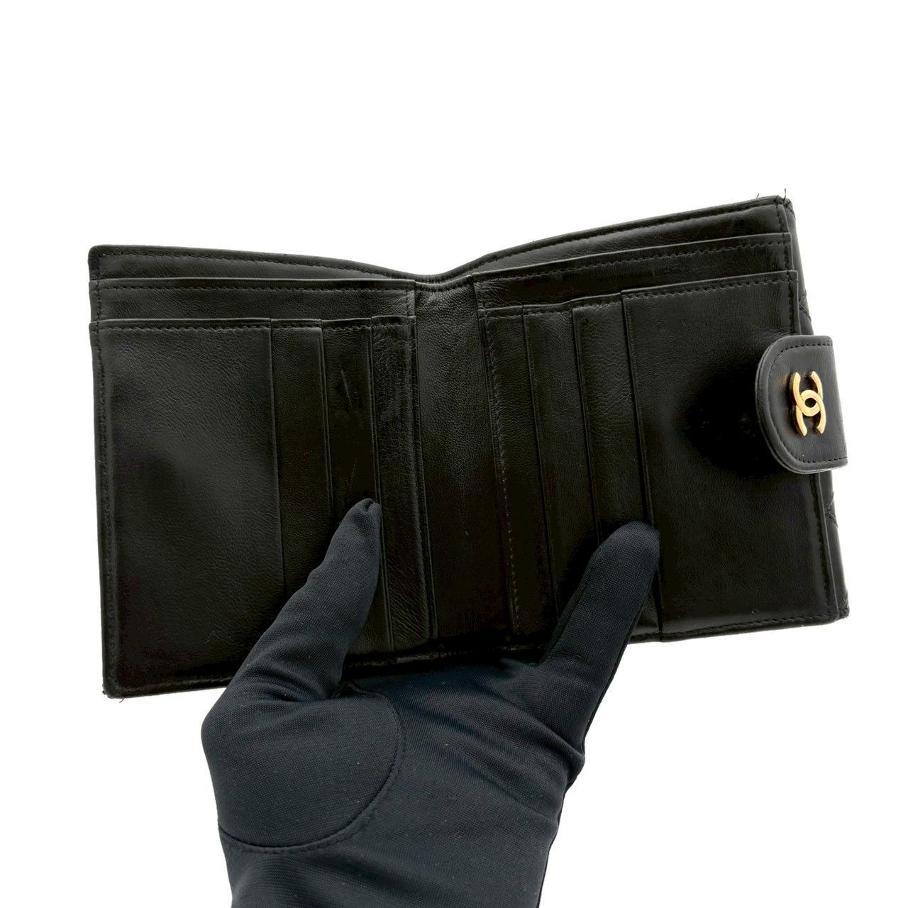 CHANEL シャネル ビコローレ マトラッセ Wホック 二つ折り財布