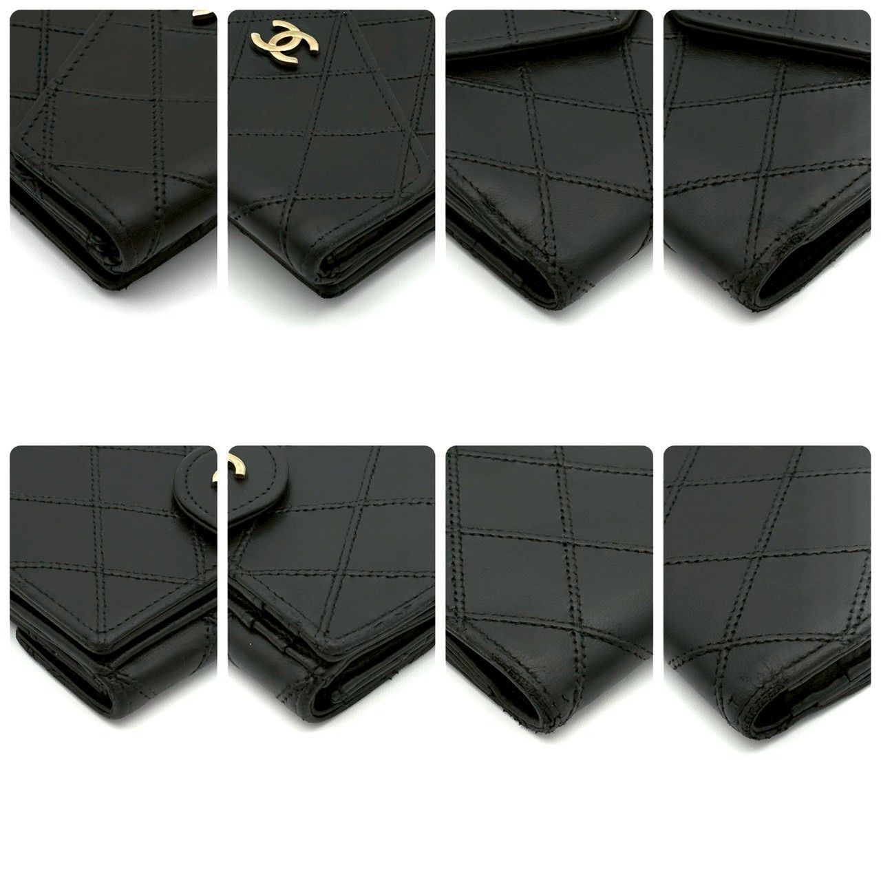 CHANEL シャネル ビコローレ マトラッセ Wホック 二つ折り財布