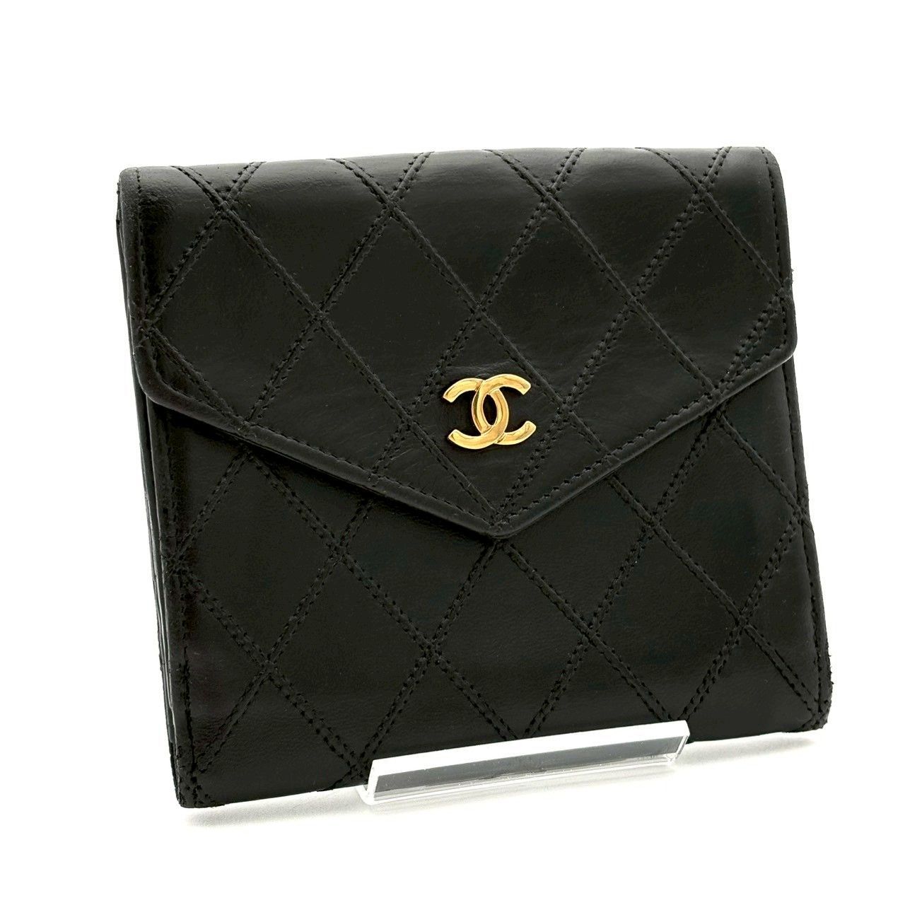 CHANEL シャネル ビコローレ マトラッセ Wホック 二つ折り財布