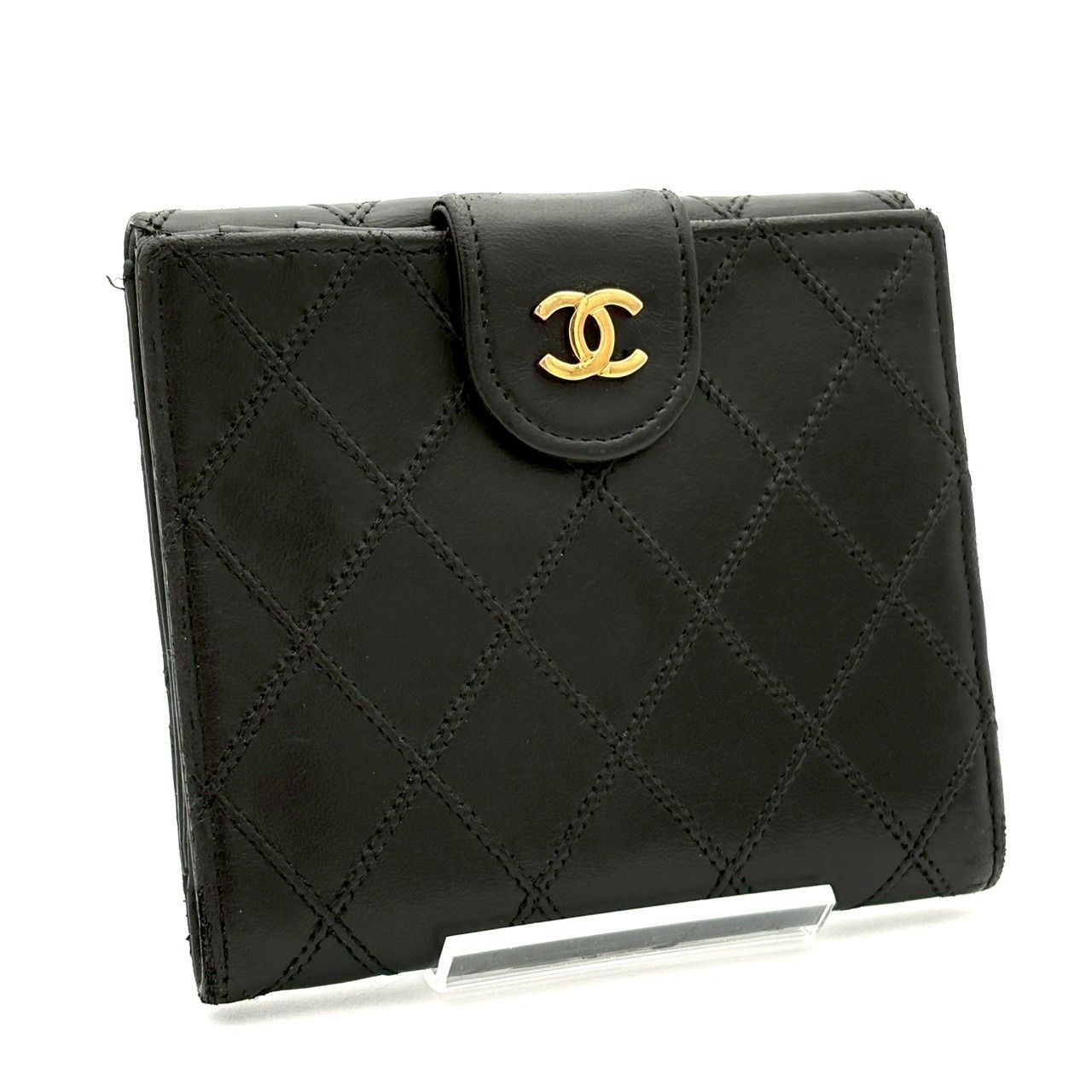 CHANEL シャネル ビコローレ マトラッセ Wホック 二つ折り財布