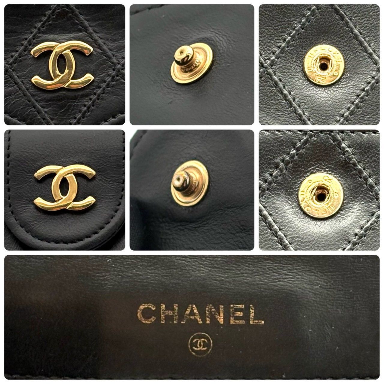 CHANEL シャネル ビコローレ マトラッセ Wホック 二つ折り財布