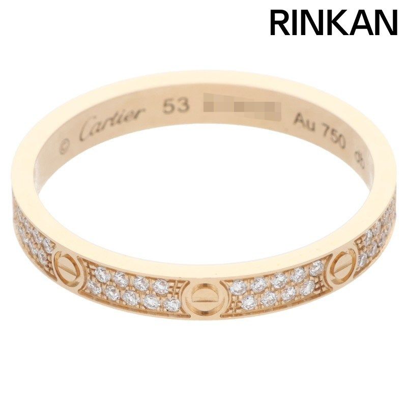 カルティエ MINI LOVE RING K18YG PAVEダイヤ ミニラブリング メンズ 12.5号/53