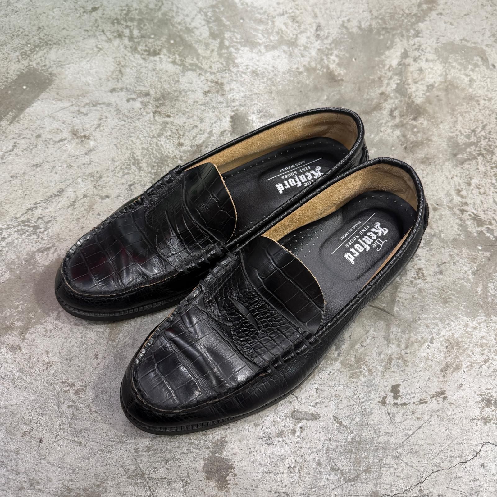 参考上代22000円 THE KENFORD FINE SHOES EMBOSSED LOAFERS エンボス