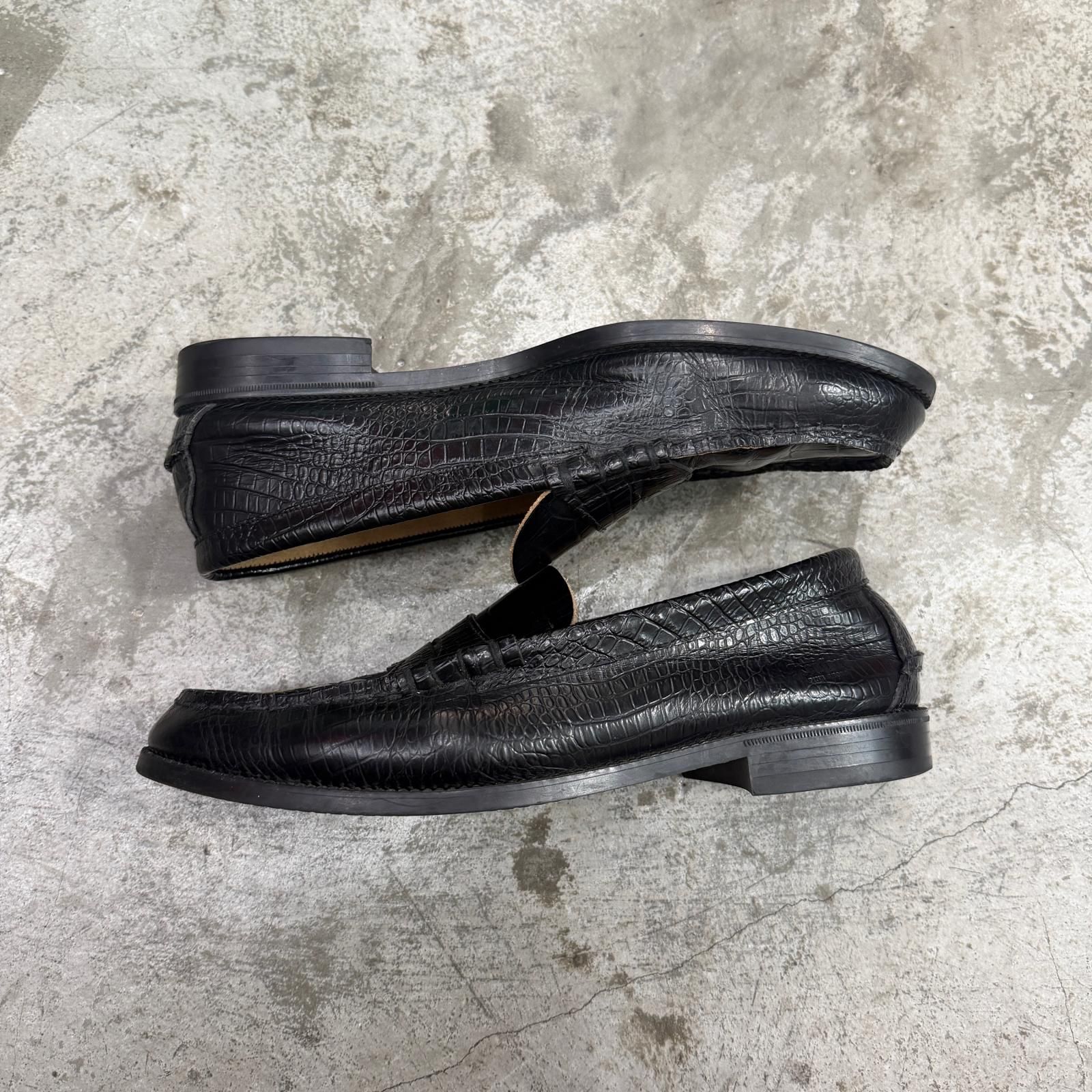 参考上代22000円 THE KENFORD FINE SHOES EMBOSSED LOAFERS エンボス 