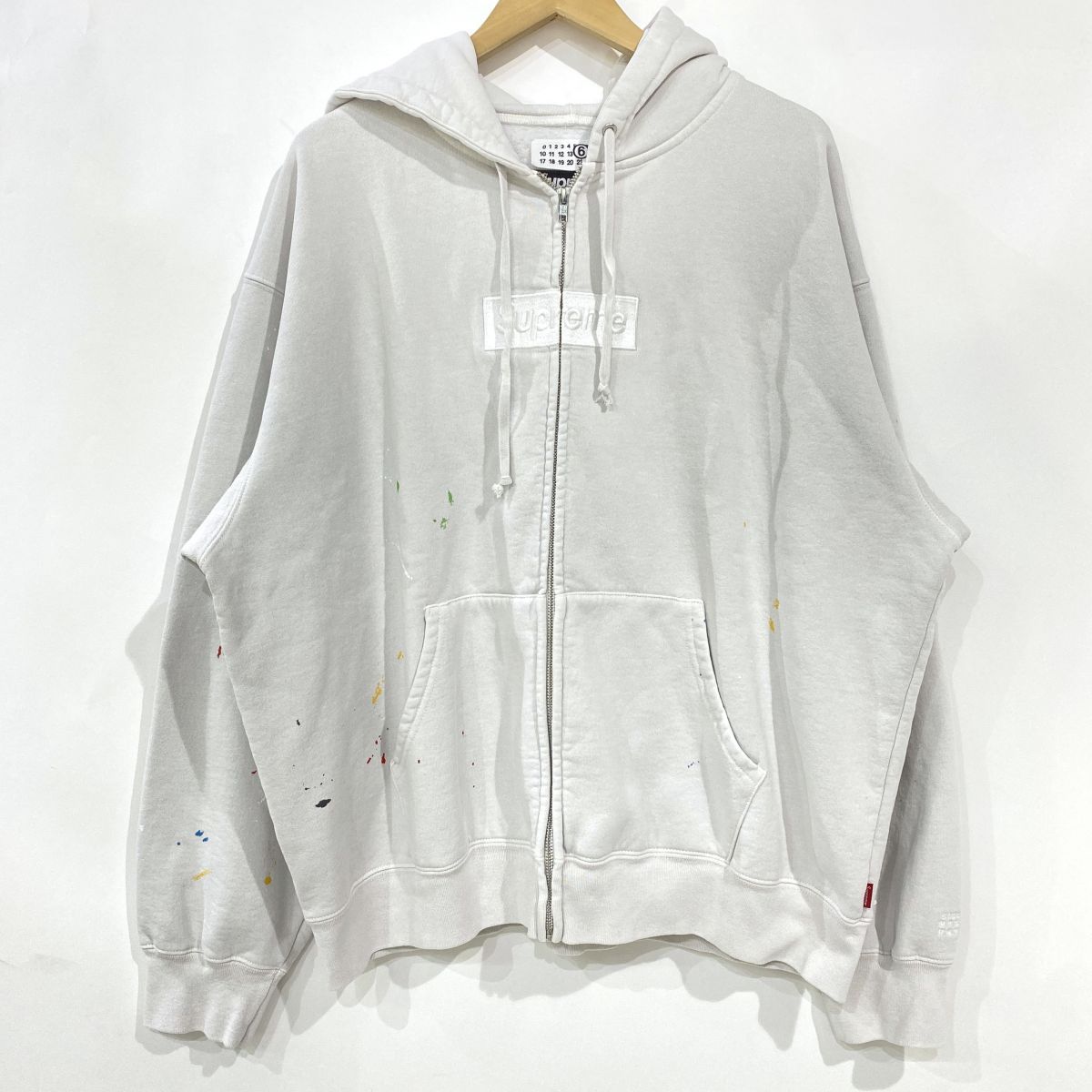 Supreme シュプリーム × MM6 Maison Margiela メゾンマルジェラ Box Logo Zip Up Hooded Sweatshirt パーカー XLサイズ ※中古