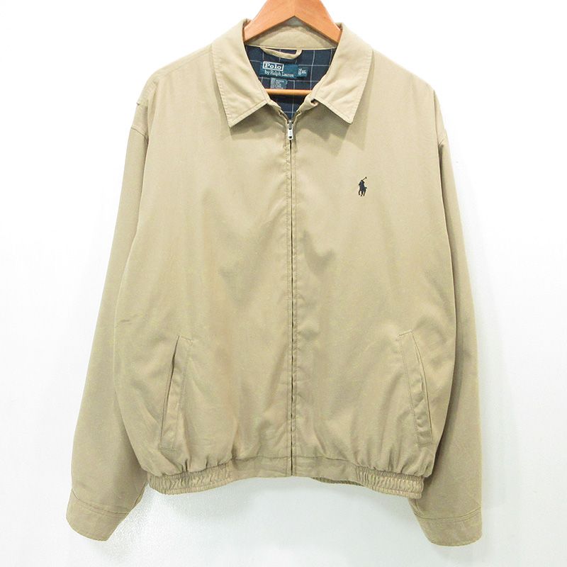 【三重本店】 中古 RALPH LAUREN | ラルフローレン ロゴ刺繍スイングトップ ブルゾン ベージュ サイズ：XL 【93】