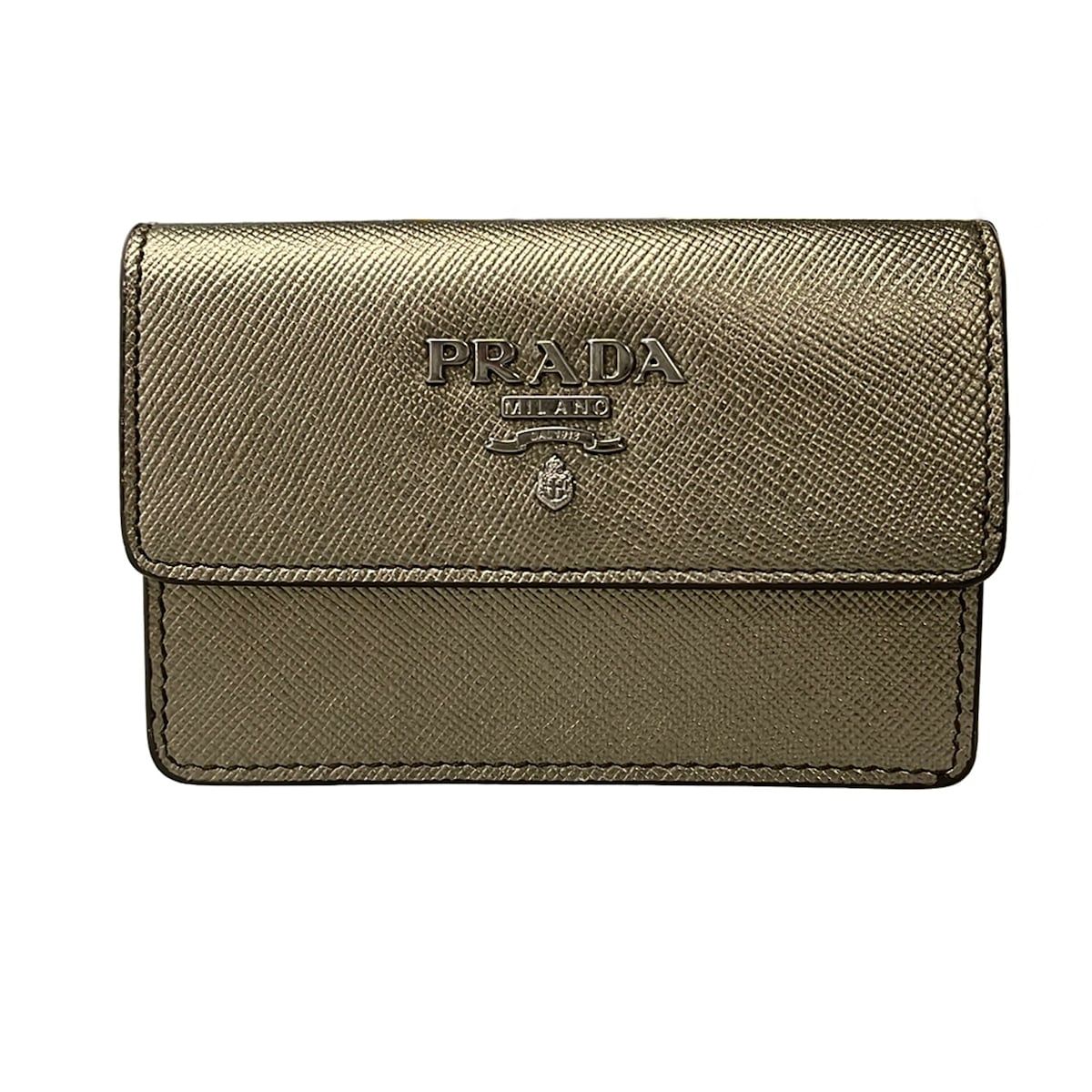 PRADA(プラダ) 名刺入れ美品 - ブロンズ レザー