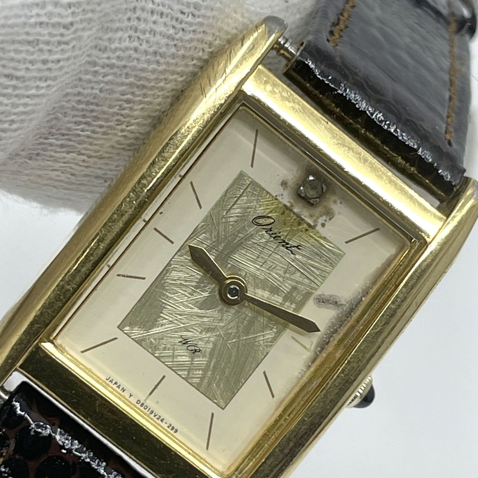 動作未確認 ORIENT オリエント クォーツ腕時計 スクエア レディース 