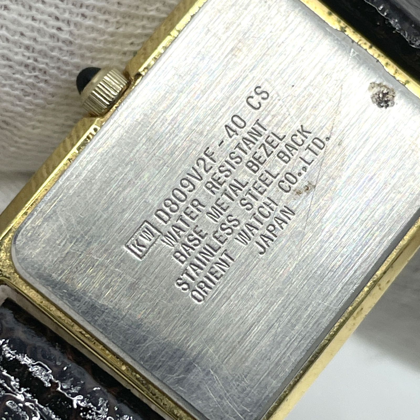 動作未確認 ORIENT オリエント クォーツ腕時計 スクエア レディース 