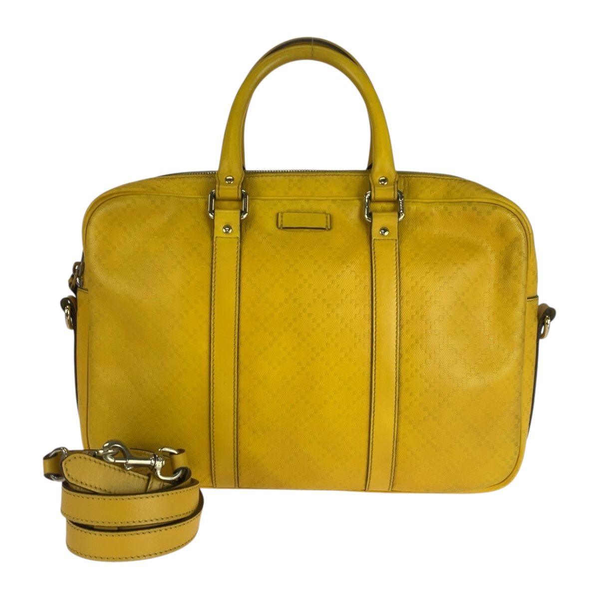 美品 GUCCI グッチ ディアマンテ イエロー シルバー金具 レザー 344357 