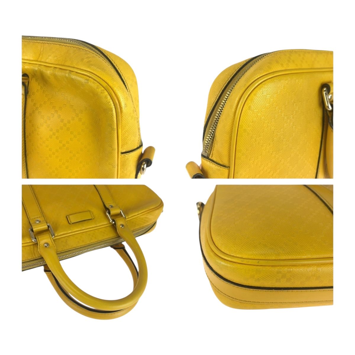 【希少】グッチ GUCCI ディアマンテ ブリーフケース ビジネスバック レザー 美品 GUCCI グッチ ディアマンテ イエロー シルバー金具 レザー 344357