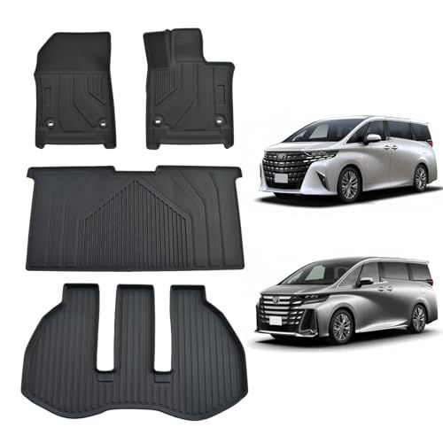 R◆新型トヨタ・アルファード/ ヴェルファイア40系 フロアマット＆ラゲッジマット防水4枚セット ハイブリッド/ガソリン専用車専用 TPE素材使用 3D マット 滑り防止 防水 耐摩耗 お手入れ簡単 Alphard VELLFIRE 40系フロアマットゲッジマ