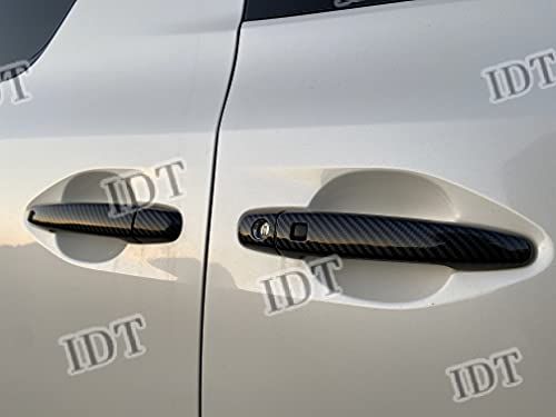 R◆IDT ミニウエス付 20系 アルファード ヴェルファイア カーボン ドアハンドルカバー ハンドル アウター ドアノブ 貼るだけ 簡単取付 (ドアハンドルカバーカーボン)