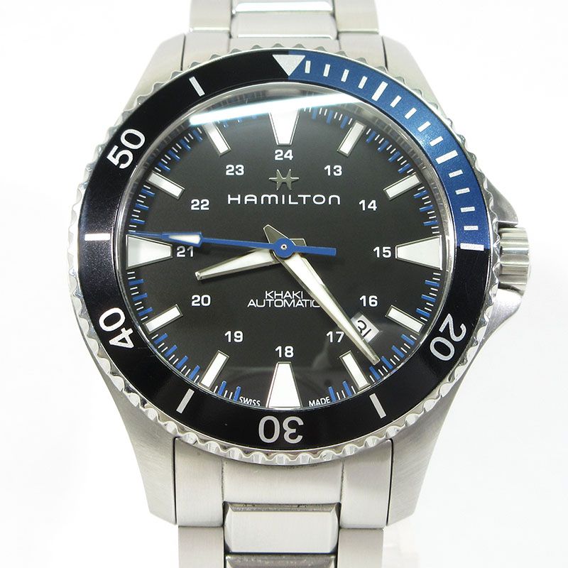 【三重本店】 中古 HAMILTON | ハミルトン H82315131 Khaki Navy Scuba Auto カーキ ネイビー スキューバ オート 腕時計 アナログ表示 自動巻き ブラック×ブルー系×シルバー 【131】