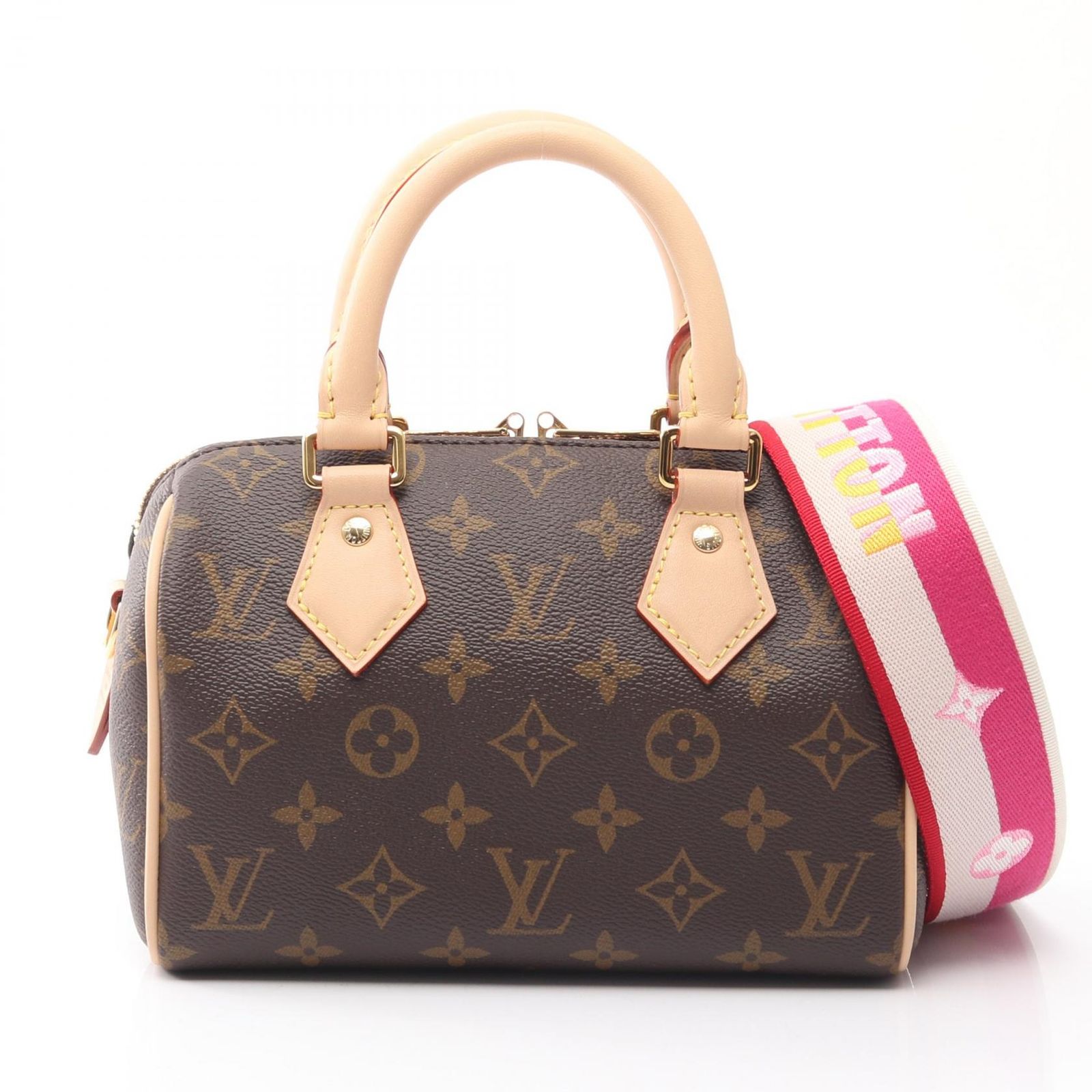 ルイ・ヴィトン LOUIS VUITTON ハンドバッグ スピーディ バンドリエール20 モノグラム フューシャ M45948 フューシャ PVCコーティングキャンバス レザー スピーディ・バンドリエール20