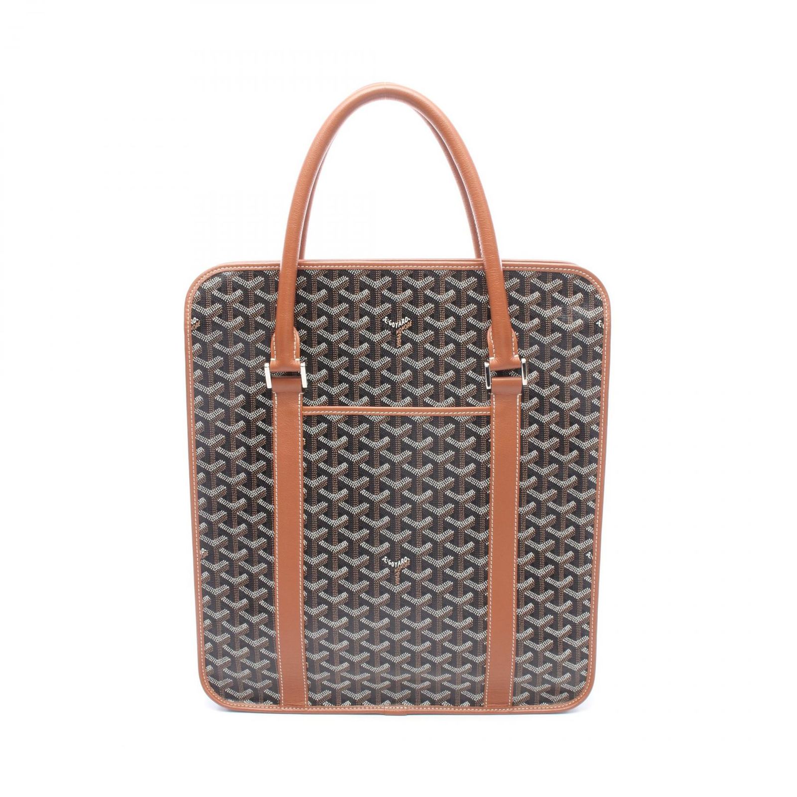 ゴヤール GOYARD トートバッグ ブルゴーニュ ブラック/ブラウン PVCコーティングキャンバス レザー ブルゴーニュ レディース Used A
