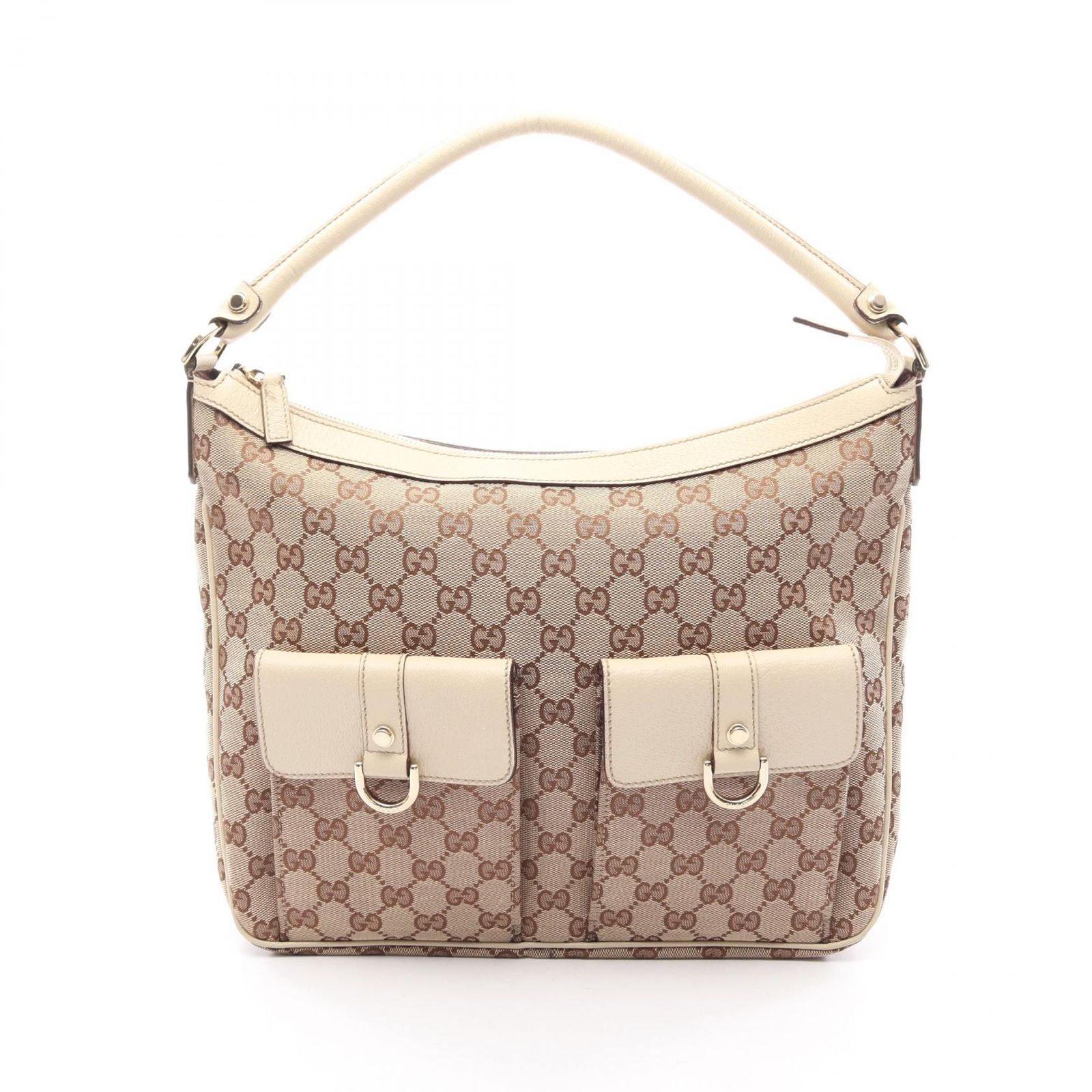 グッチ GUCCI ショルダーバッグ アビー GGキャンバス 153025 ベージュ/アイボリー キャンバス レザー アビー ワンショルダー レディース Used B