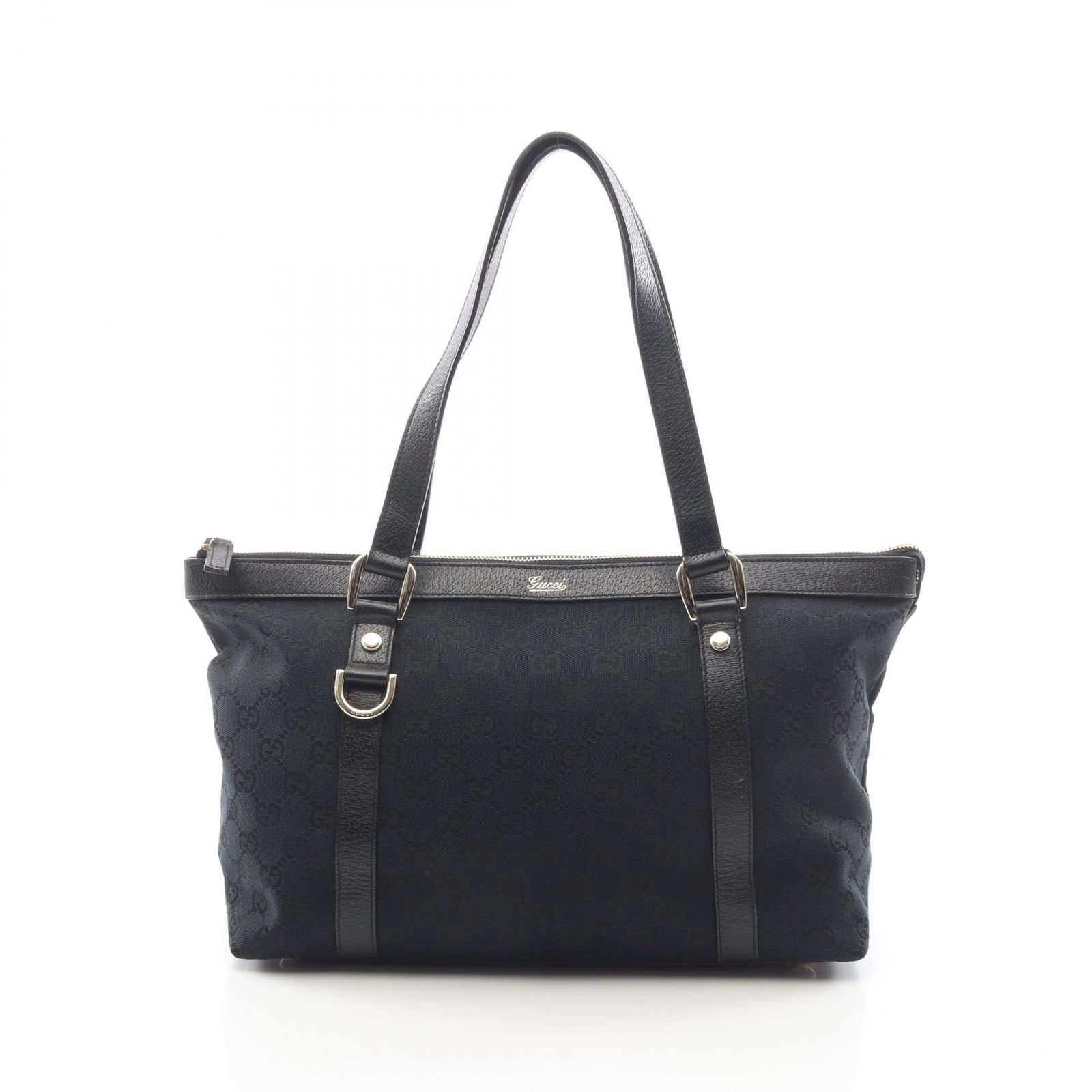 グッチ GUCCI トートバッグ アビー GGキャンバス 141470 ブラック キャンバス レザー アビー トートバッグ レディース Used A