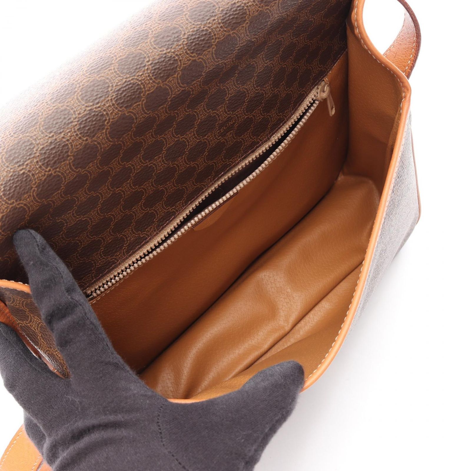 セリーヌ CELINE ショルダーバッグ マカダム ブラウン PVCコーティング