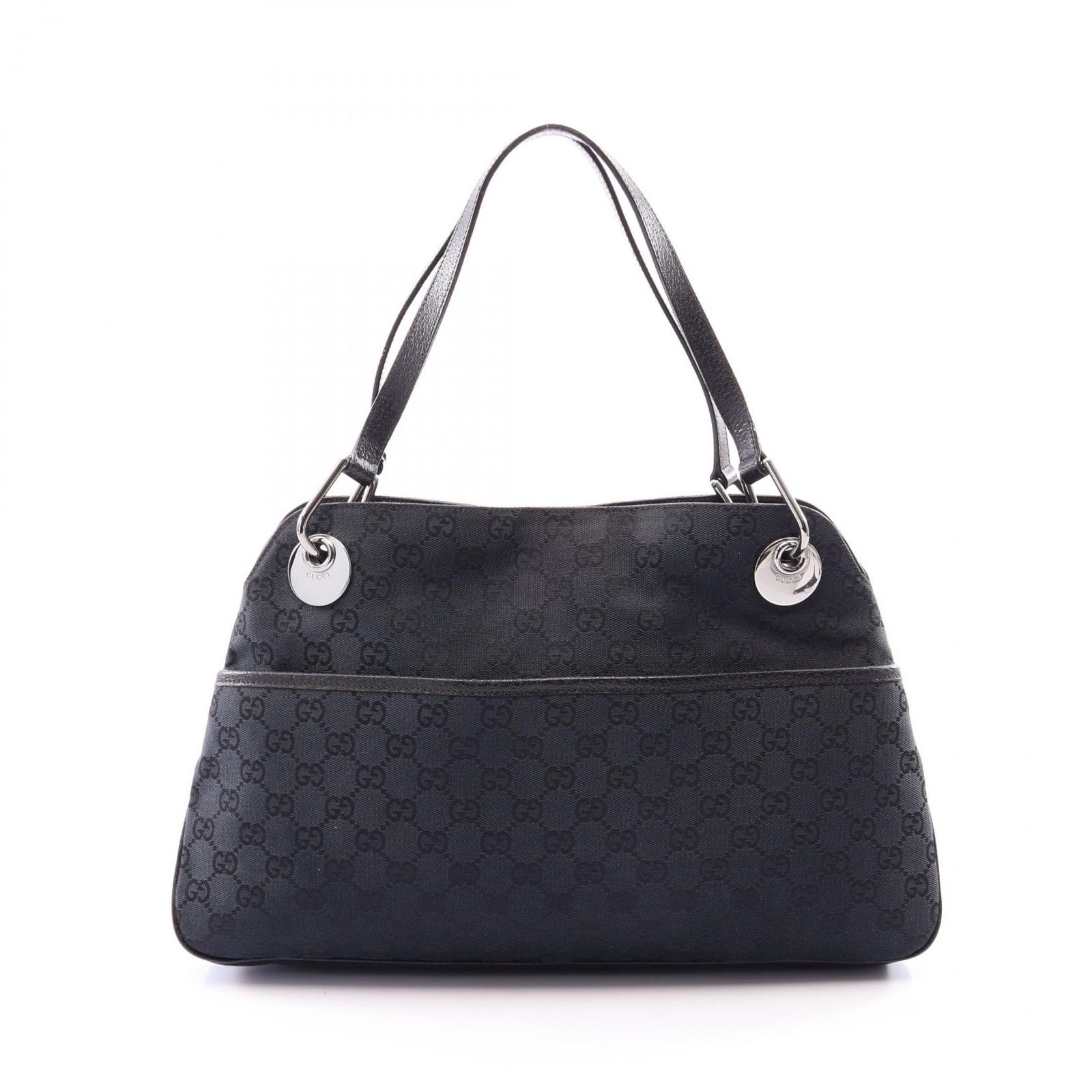 グッチ GUCCI ショルダーバッグ GGキャンバス 121023 ブラック キャンバス レザー トートバッグ レディース Used B