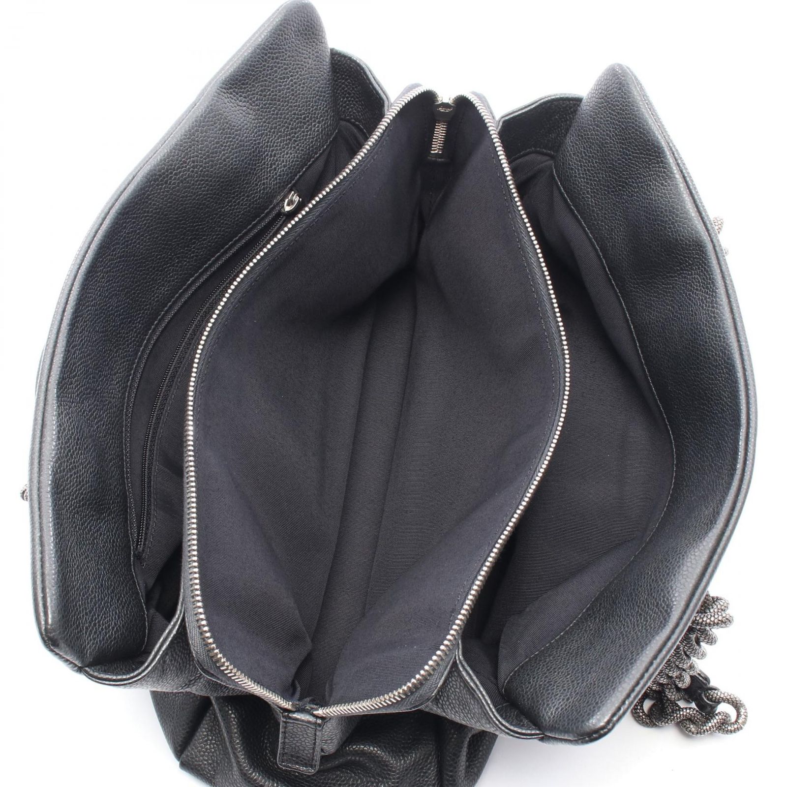 シャネル CHANEL トートバッグ ココマーク ブラック キャビアスキン 