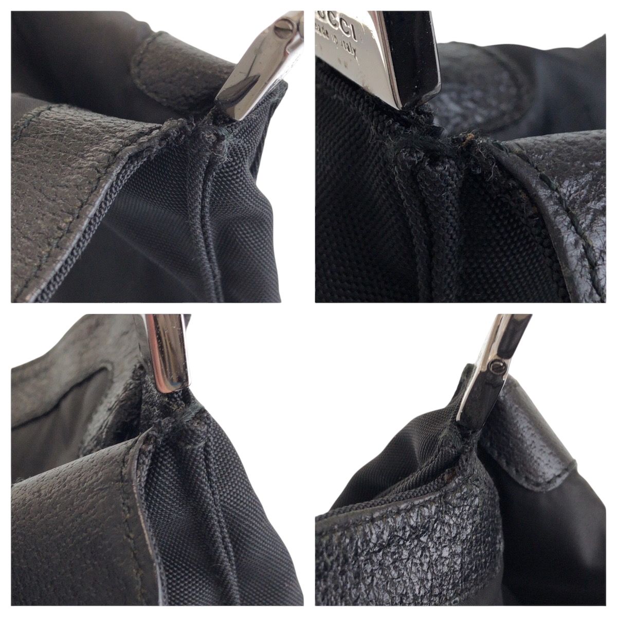 GUCCI グッチ ジャッキー ブラック 黒 シルバー金具 ナイロン 001 3355