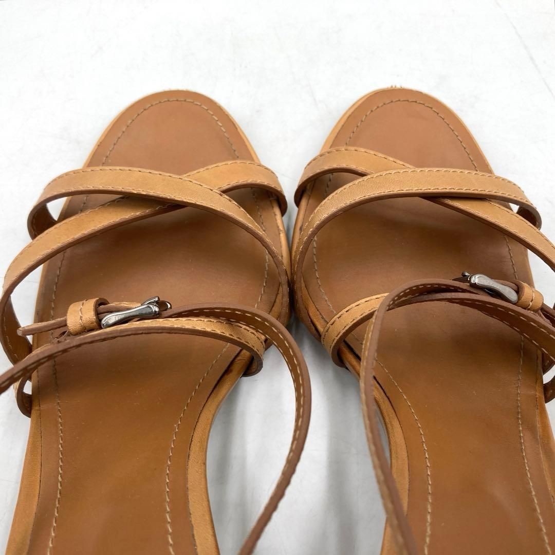 TODS トッズ サンダル 24.5cm レザー イタリア製 ベージュ ヒール