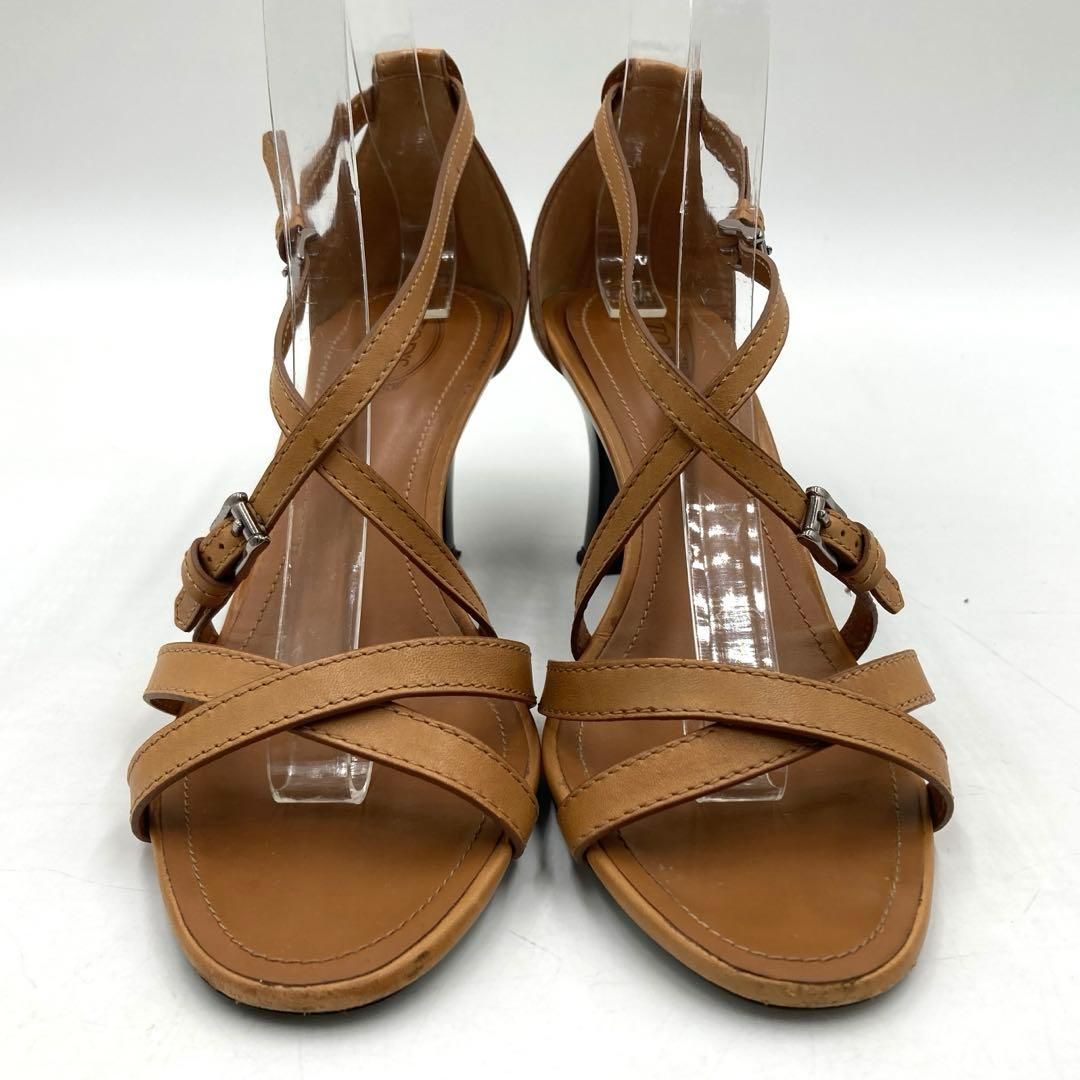 TODS トッズ サンダル 24.5cm レザー イタリア製 ベージュ ヒール