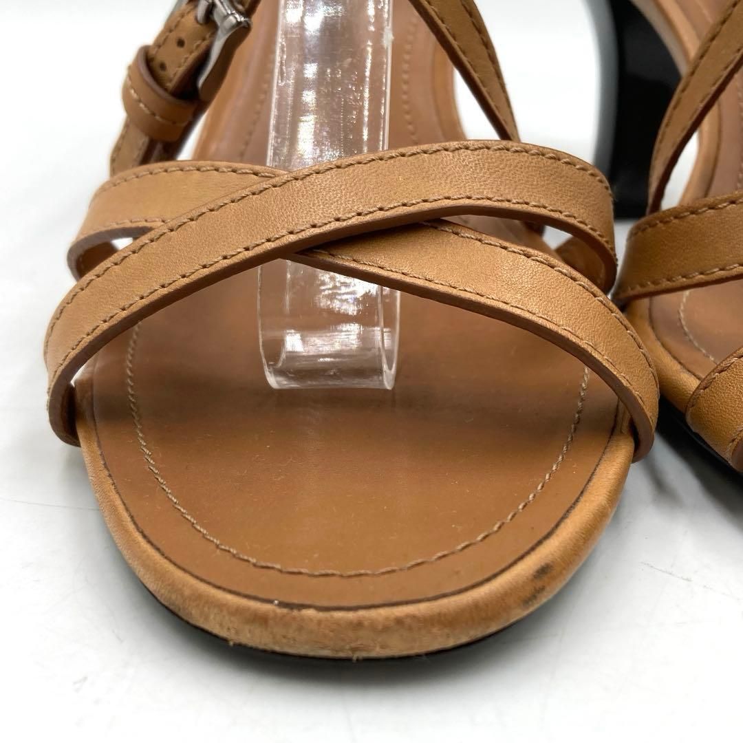 TODS トッズ サンダル 24.5cm レザー イタリア製 ベージュ ヒール