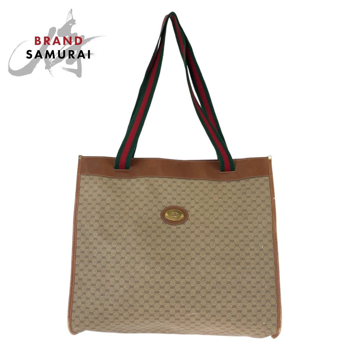 GUCCI グッチ ヴィンテージ シェリーライン マイクロGG ブラウン GGスプリームキャンバス/レザー トートバッグ ショルダーバッグ 603083【中古】