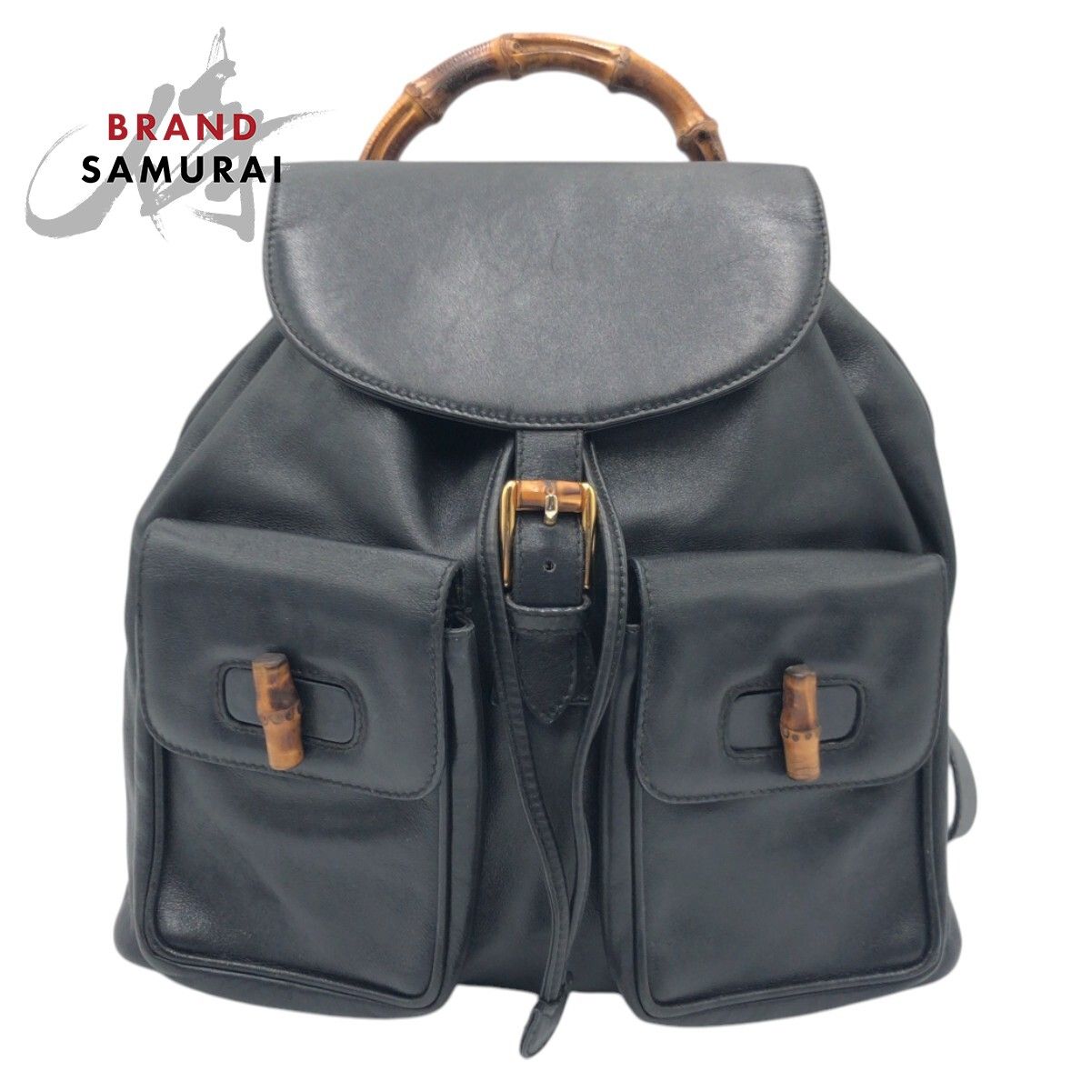 GUCCI グッチ バンブー ブラック 黒 レザー 003 1998 0016 リュックサック バックパック 男女兼用 レディース 603082【中古】