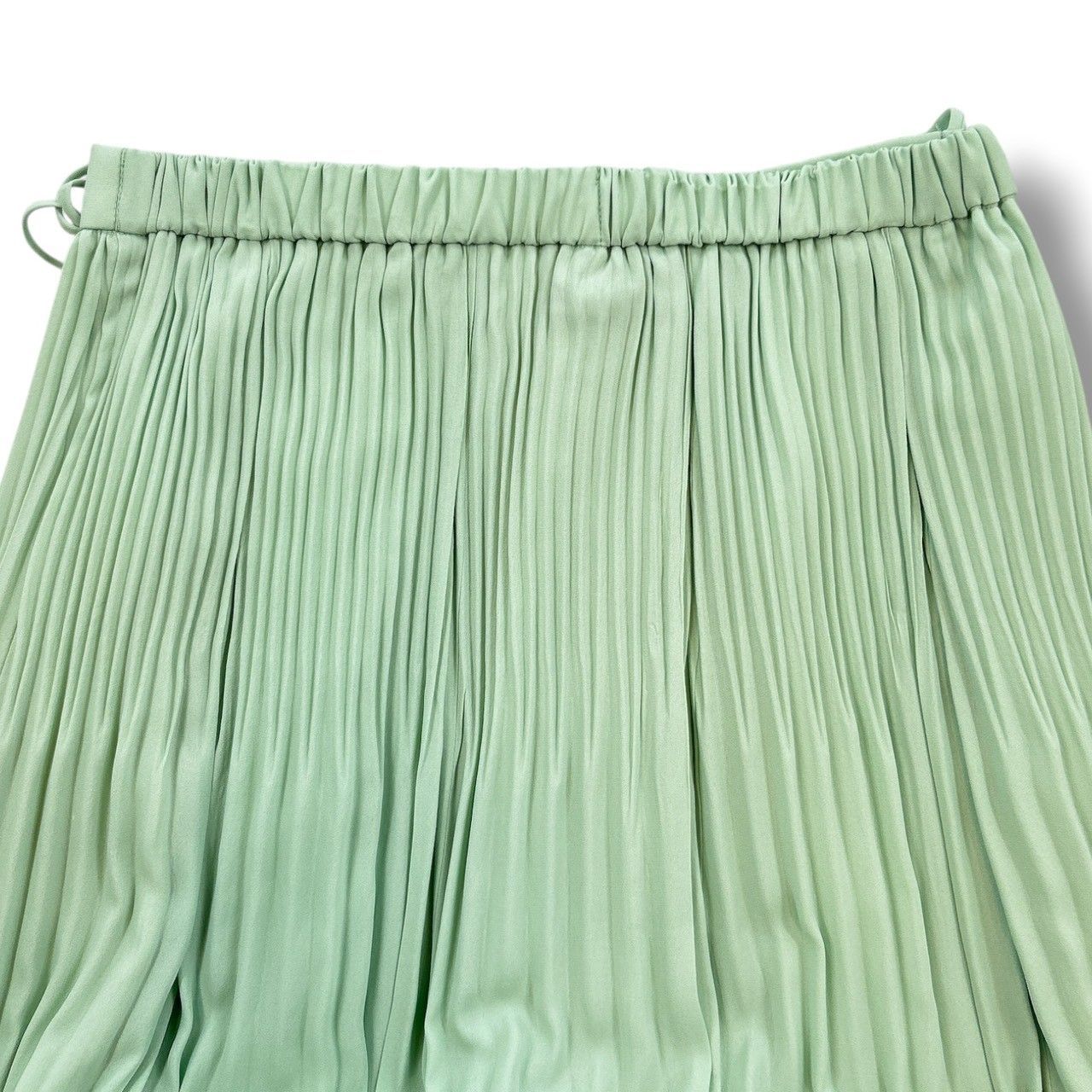 TOCCA トッカ プリーツロングスカート フレア リボン Aライン 黄緑